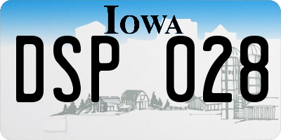 IA license plate DSP028