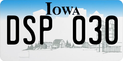 IA license plate DSP030