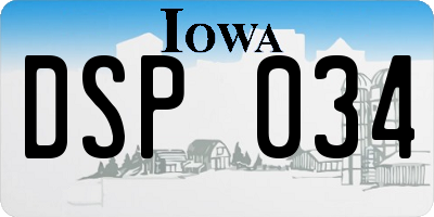 IA license plate DSP034