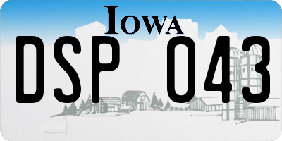 IA license plate DSP043