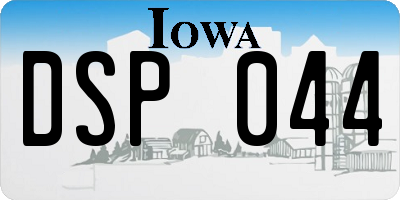IA license plate DSP044