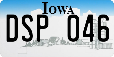 IA license plate DSP046