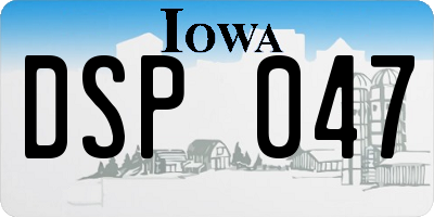 IA license plate DSP047