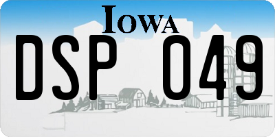 IA license plate DSP049