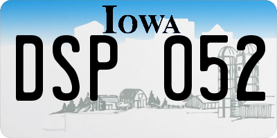 IA license plate DSP052