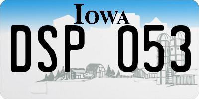 IA license plate DSP053