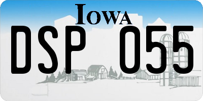 IA license plate DSP055