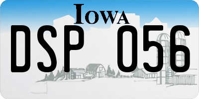 IA license plate DSP056