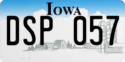 IA license plate DSP057