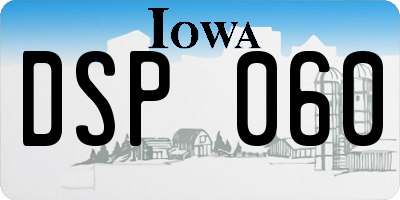 IA license plate DSP060