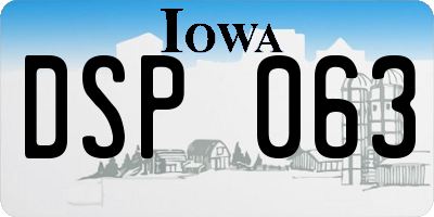 IA license plate DSP063