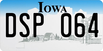 IA license plate DSP064