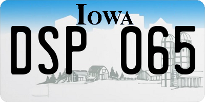 IA license plate DSP065