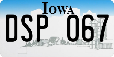 IA license plate DSP067