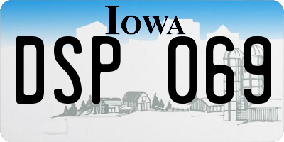 IA license plate DSP069