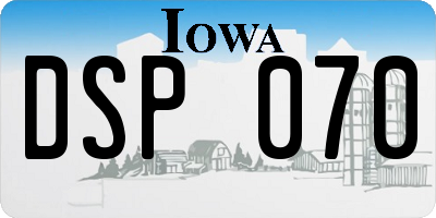 IA license plate DSP070