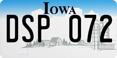IA license plate DSP072