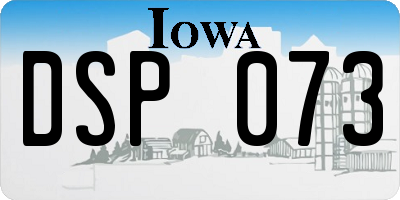 IA license plate DSP073