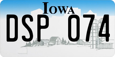 IA license plate DSP074