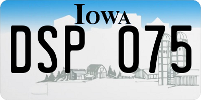 IA license plate DSP075