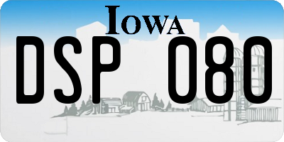 IA license plate DSP080