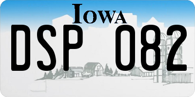 IA license plate DSP082