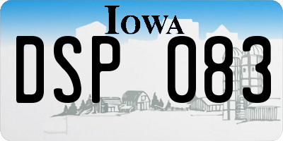 IA license plate DSP083