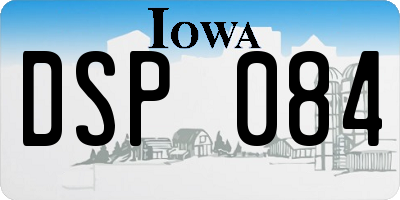 IA license plate DSP084