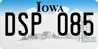 IA license plate DSP085