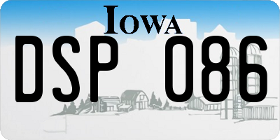 IA license plate DSP086