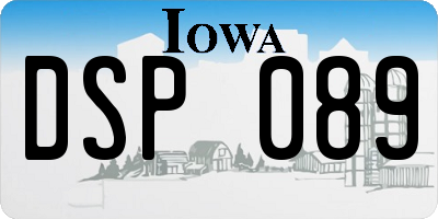 IA license plate DSP089