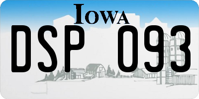 IA license plate DSP093