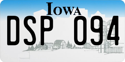 IA license plate DSP094
