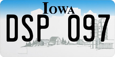 IA license plate DSP097