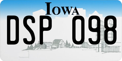 IA license plate DSP098