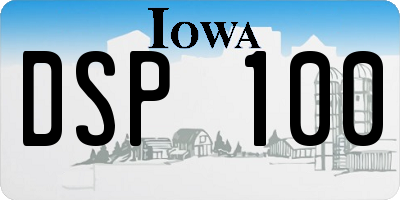 IA license plate DSP100