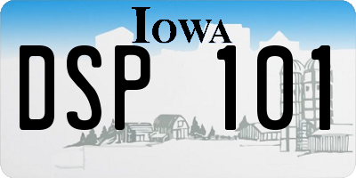 IA license plate DSP101