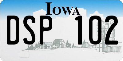 IA license plate DSP102