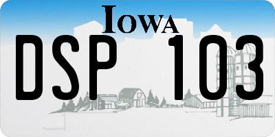 IA license plate DSP103