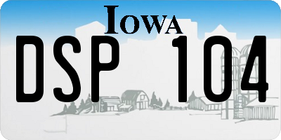 IA license plate DSP104