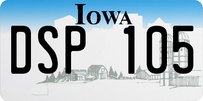 IA license plate DSP105