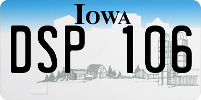 IA license plate DSP106