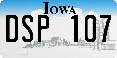 IA license plate DSP107
