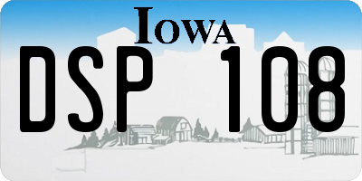 IA license plate DSP108