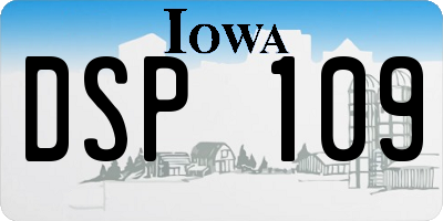 IA license plate DSP109