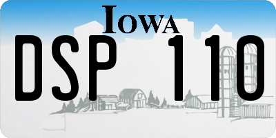 IA license plate DSP110