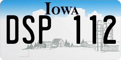 IA license plate DSP112
