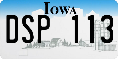 IA license plate DSP113