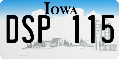 IA license plate DSP115