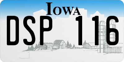 IA license plate DSP116
